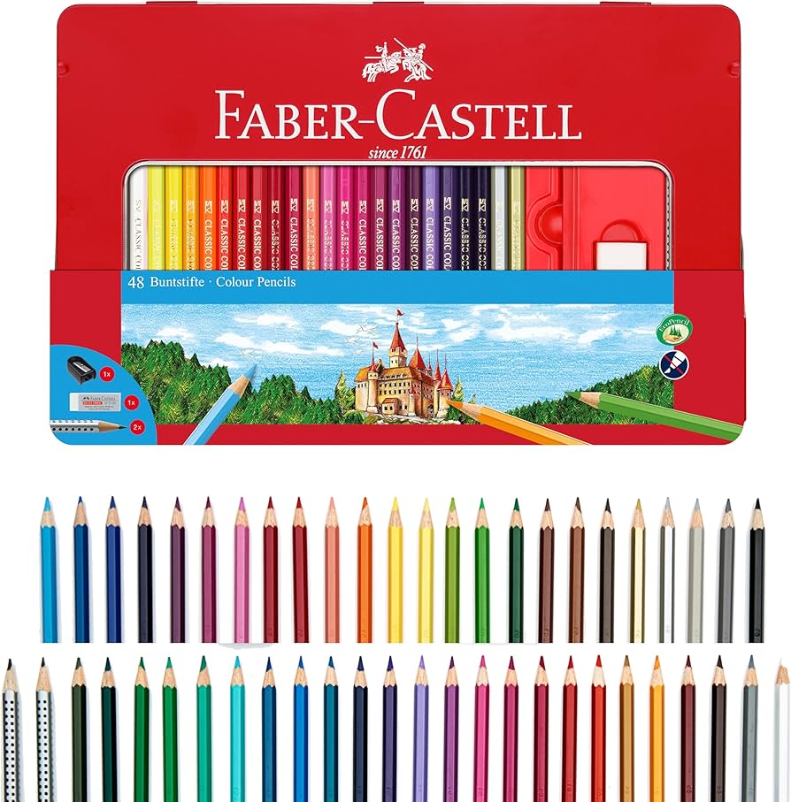 Amazon.com: Faber-Castell Classic Colored Pencils Tin Set, 48